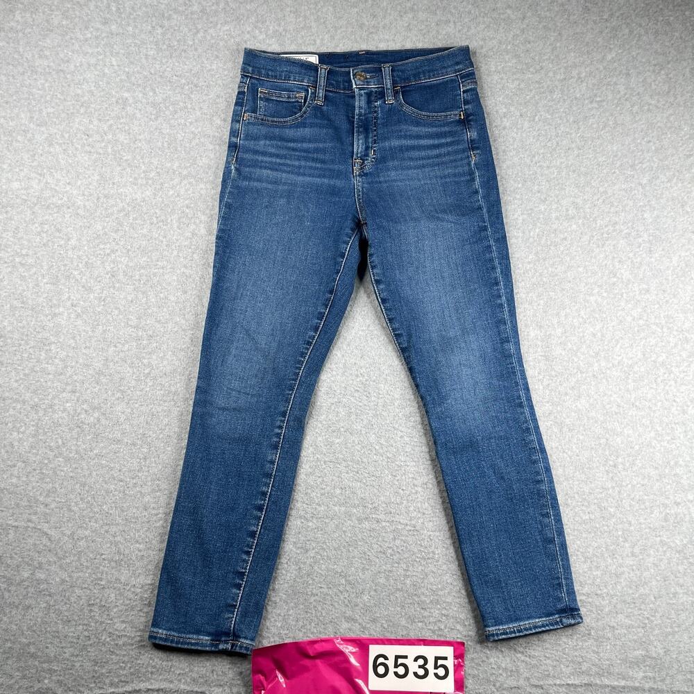 Gap Denim Jeans True Skinny High Rise Womens Size 4P Blue Distressed Petite